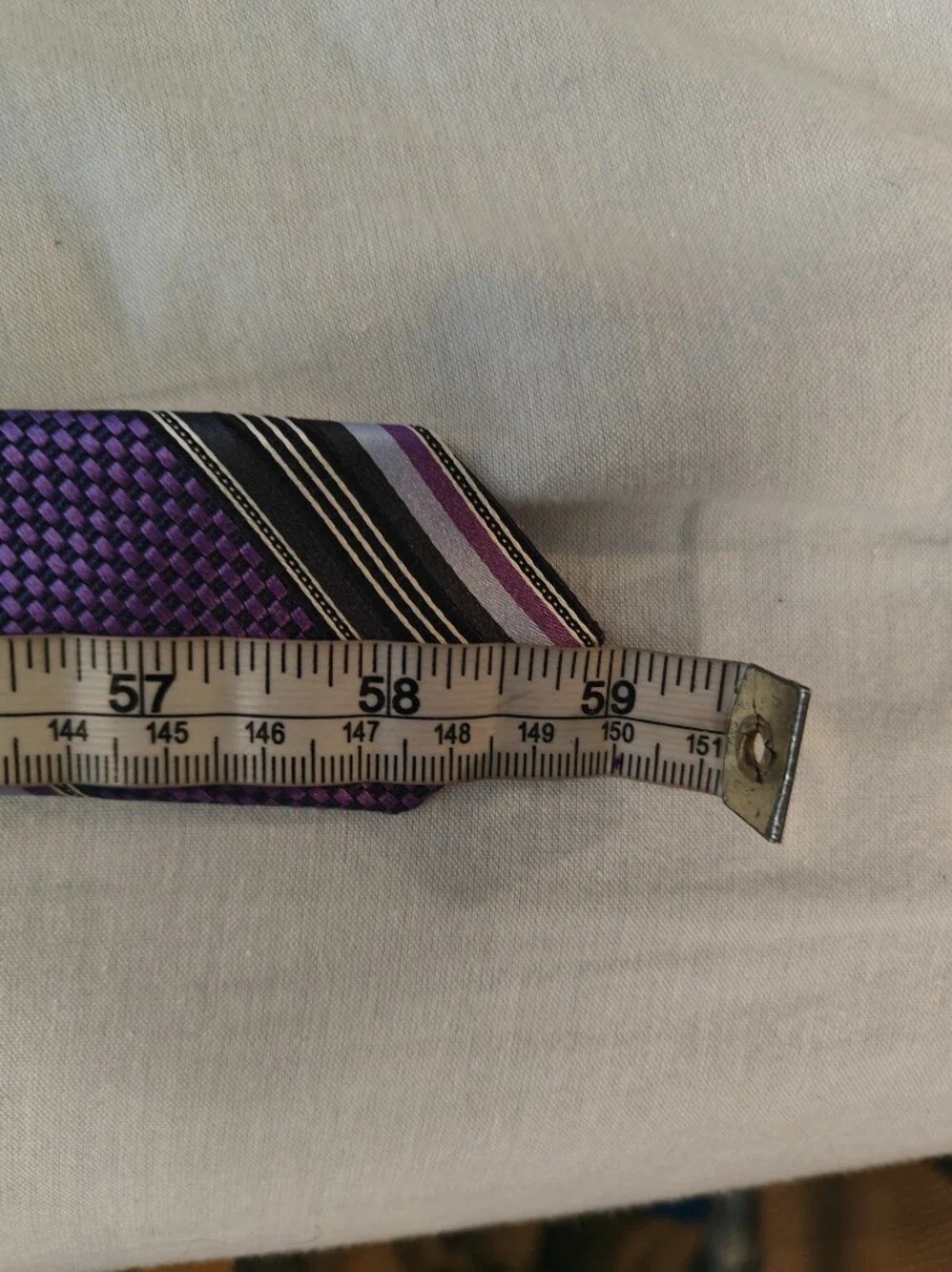 Ermenegildo Zegna Purple Striped 100% Silk Jacquard Tie Made in Italy